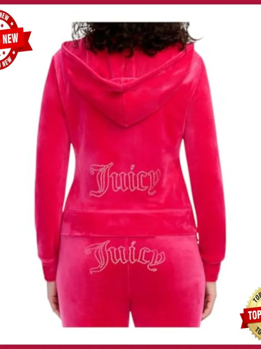 Velour Track Jacket with Rhinestone Embellishment, Fitted Cut, Long Sleeves